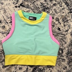Beach Riot Mint and Pink Colorblock Top xs